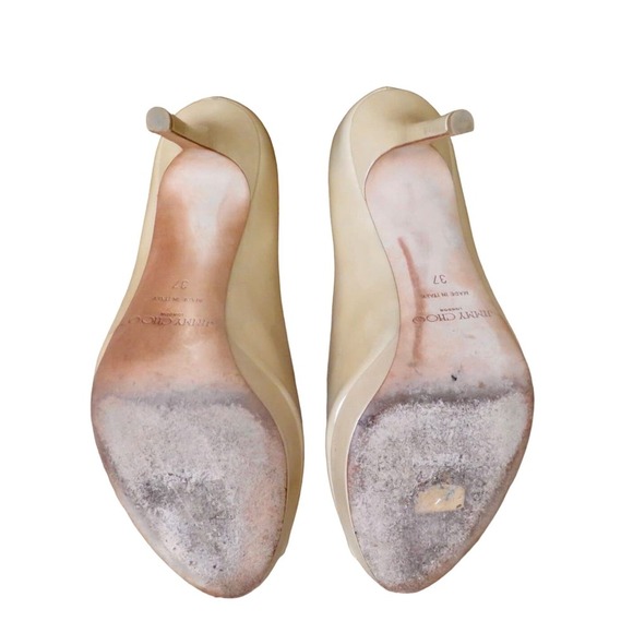 Jimmy Choo Peep Toe Pump - Tan - Size 37 - Picture 7 of 10
